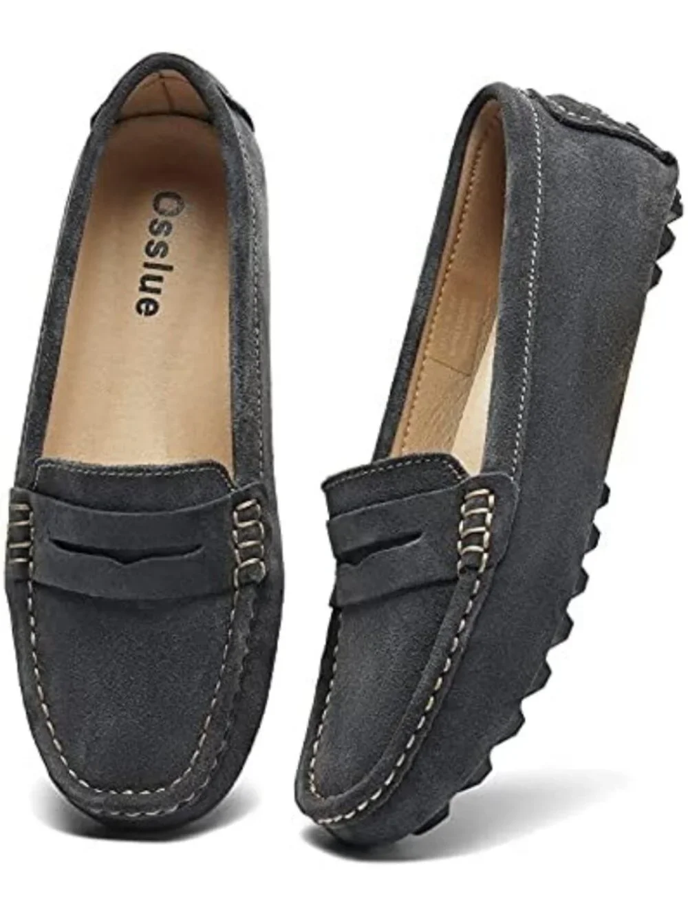 Stylish Women's Suede Casual Loafers | Retro Slip-On Moccasins & Boat Shoes